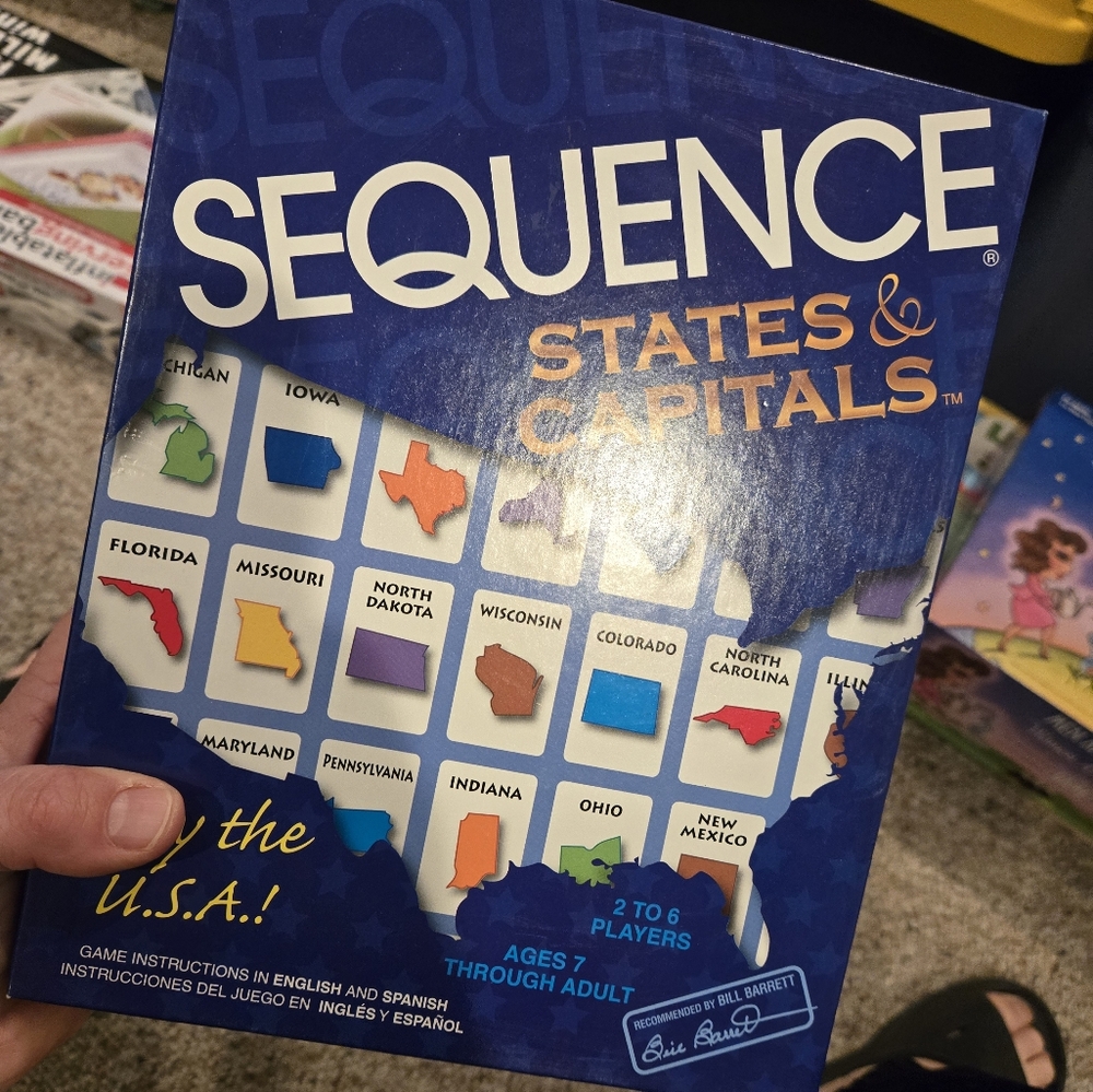 Sequence States & Capitals Game - Blue